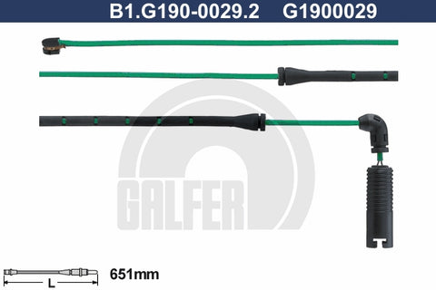 CABLE SENSOR BALATA DELANTERA 651MM