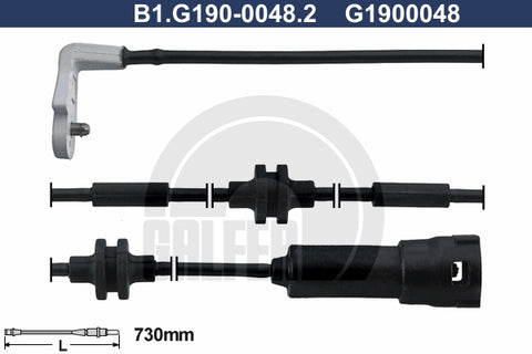 CABLE SENSOR BALATA DELANTERA 730MM