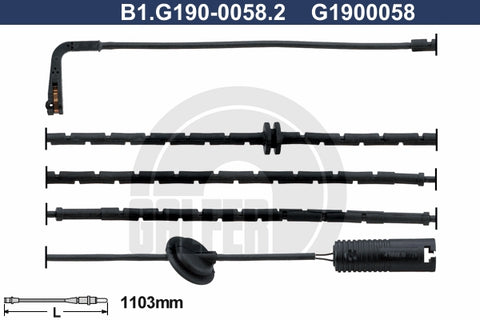 CABLE SENSOR BALATA DELANTERA 1103MM