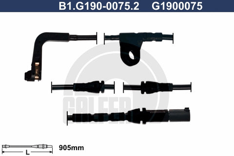 CABLE SENSOR BALATA DELANTERA IZQUIERDA 905MM