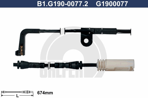 CABLE SENSOR BALATA DELANTERA 674MM