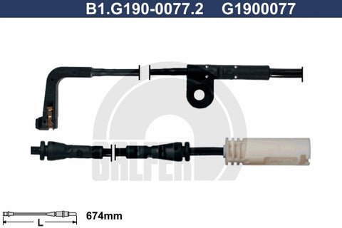 CABLE SENSOR BALATA DELANTERA 674MM