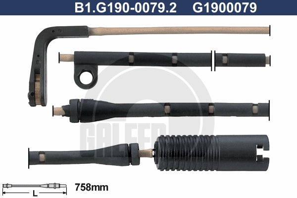 CABLE SENSOR BALATA DELANTERA 758MM