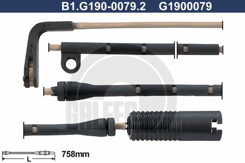 CABLE SENSOR BALATA DELANTERA 758MM