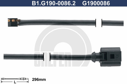 CABLE SENSOR BALATA DELANTERA 296MM