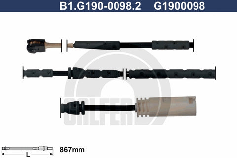 CABLE SENSOR BALATA DELANTERA 867MM
