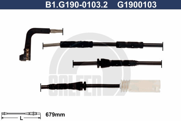 CABLE SENSOR BALATA DELANTERA 679MM