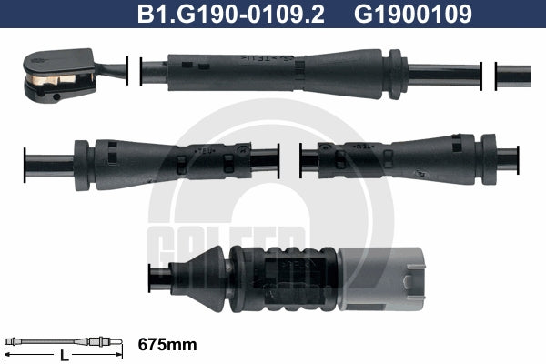 CABLE SENSOR BALATA DELANTERA 675MM