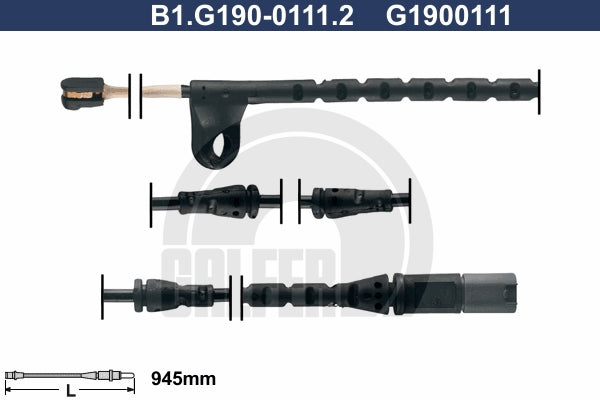 CABLE SENSOR BALATA DELANTERA IZQUIERDA 945MM