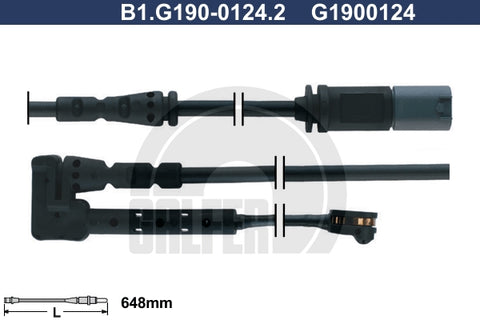 CABLE SENSOR BALATA DELANTERA 648MM