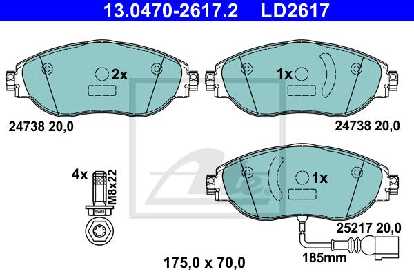 BALATAS DELANTERAS CERAMICA 8849 D1633