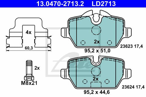 BALATAS TRASERAS CERAMICA 8345 D1226