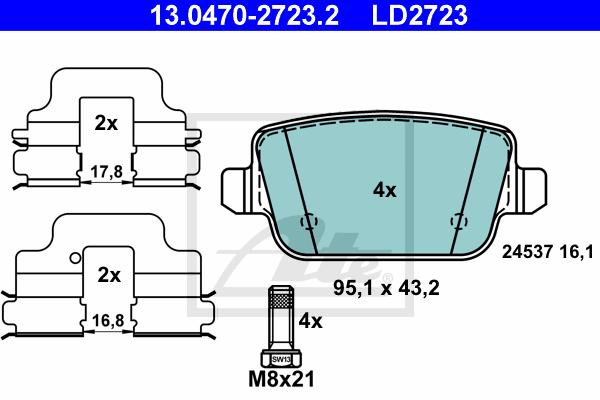 BALATAS TRASERAS CERAMICA 8429 D1314