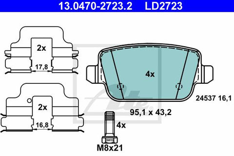 BALATAS TRASERAS CERAMICA 8429 D1314