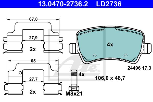 BALATAS TRASERAS CERAMICA 8422 D1307
