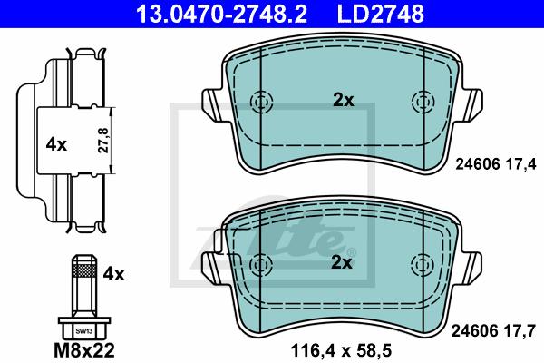 BALATAS TRASERAS CERAMICA 8494 D1386