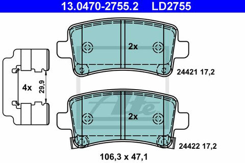 BALATAS TRASERAS CERAMICA 8547 D1430