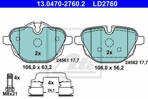 BALATAS TRASERAS CERAMICA 8672 D1473