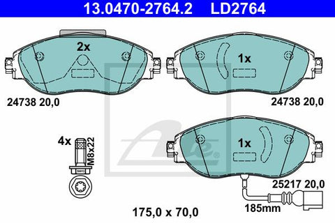BALATAS DELANTERAS CERAMICA 8849 D1633