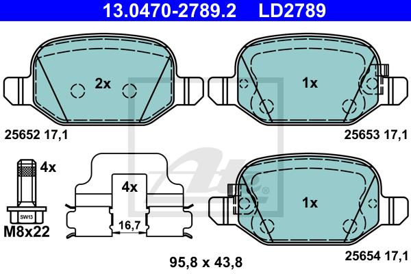 BALATAS TRASERAS CERAMICA 9389 D2149