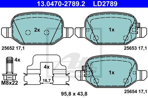 BALATAS TRASERAS CERAMICA 9389 D2149