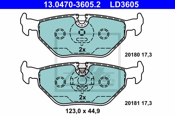 BALATAS TRASERAS CERAMICA 7286 D396