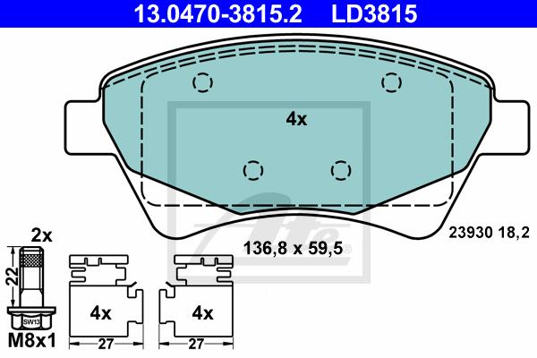 BALATAS DELANTERAS CERAMICA 8695 D1495
