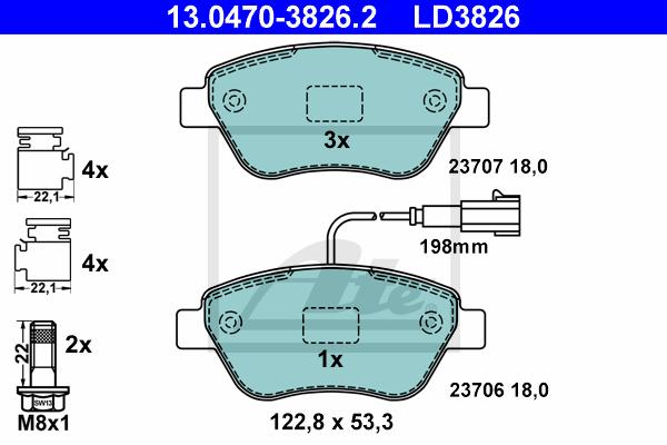 BALATAS DELANTERAS CERAMICA 8829 D1616