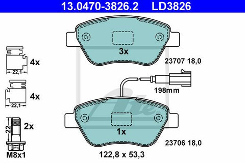 BALATAS DELANTERAS CERAMICA 8829 D1616