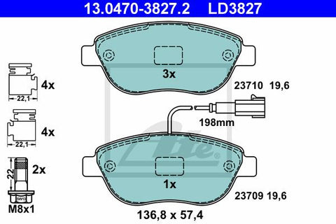 BALATAS DELANTERAS CERAMICA 8830 D1618