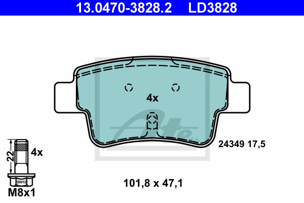 BALATAS TRASERAS CERAMICA 8746 D1537