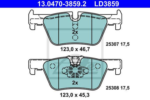 BALATAS TRASERAS CERAMICA 8826 D1613