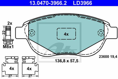 BALATAS DELANTERAS CERAMICA 8749 D1541
