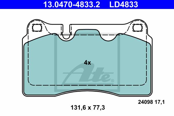 BALATAS DELANTERAS CERAMICA 8234 D1126