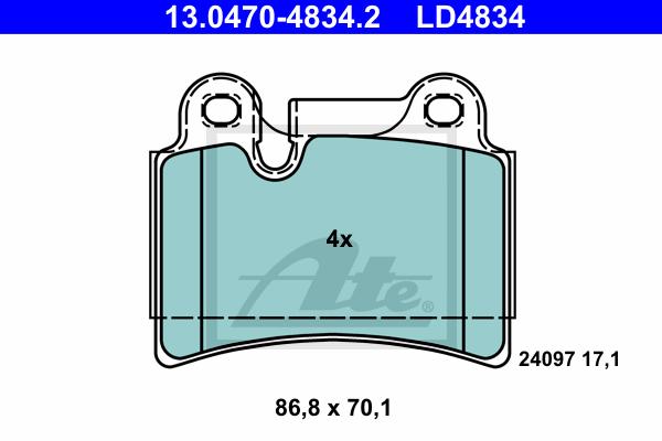 BALATAS TRASERAS CERAMICA 8393 D1277