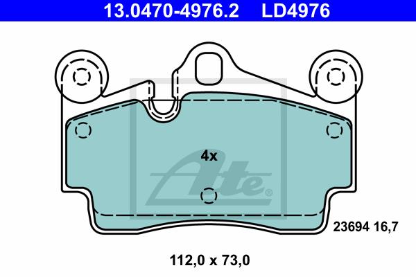 BALATAS TRASERAS CERAMICA 7908 D978