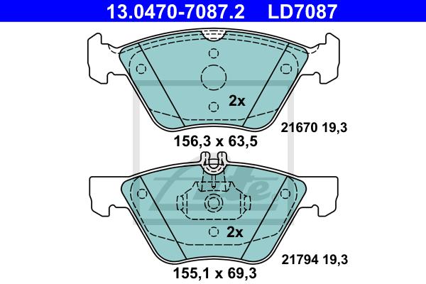 BALATAS DELANTERAS CERAMICA 7609 D740