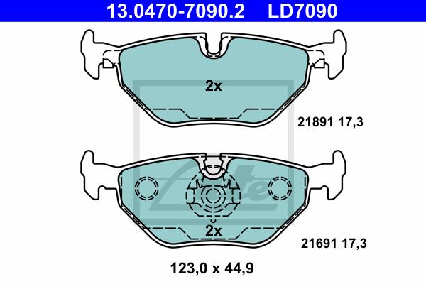 BALATAS TRASERAS CERAMICA 7286 D396