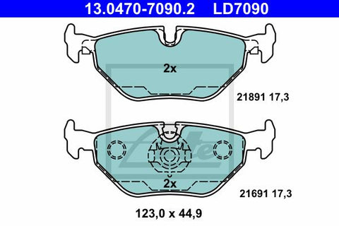 BALATAS TRASERAS CERAMICA 7286 D396