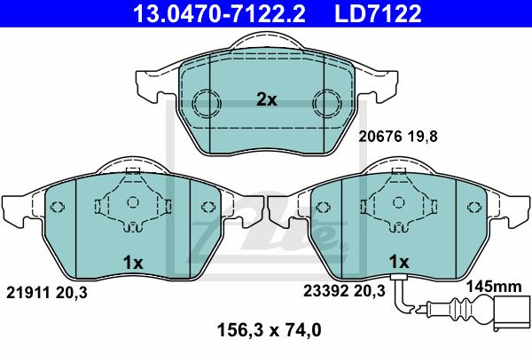 BALATAS DELANTERAS CERAMICA 7710 D687