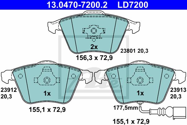 BALATAS DELANTERAS CERAMICA 7796 D915