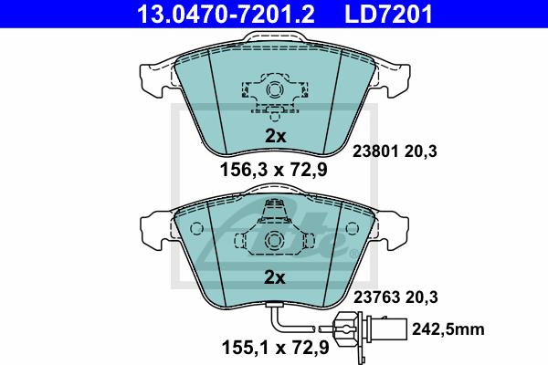 BALATAS DELANTERAS CERAMICA 7796 D1111