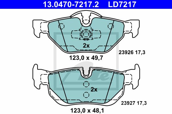 BALATAS TRASERAS CERAMICA 7286 D1171
