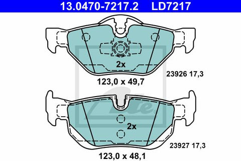 BALATAS TRASERAS CERAMICA 7286 D1171