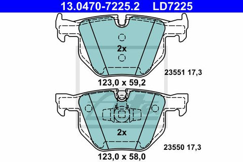 BALATAS TRASERAS CERAMICA 7427 D1170