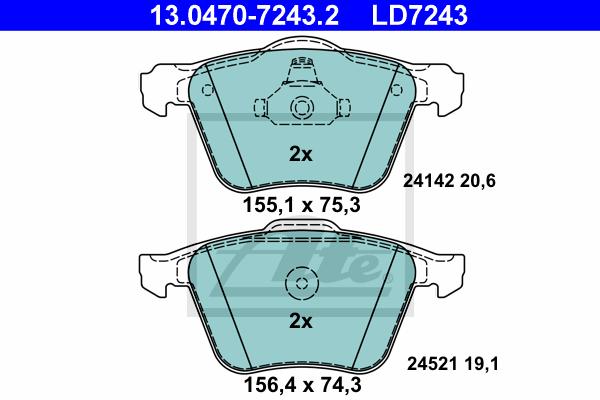 BALATAS DELANTERAS CERAMICA 8357 D1305