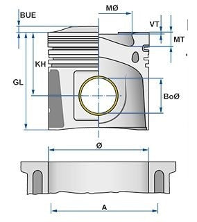 PISTON MOTOR C/ANILLOS STD 99746600